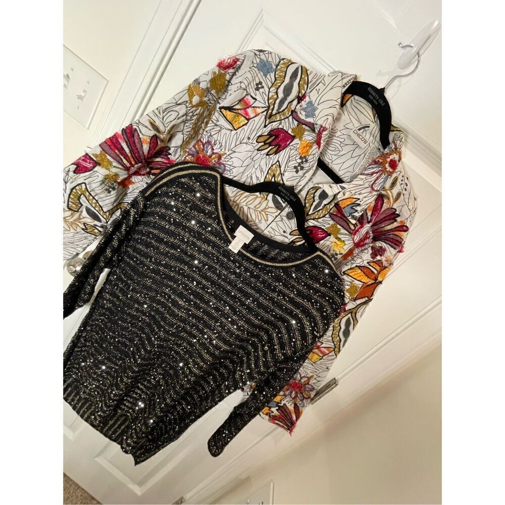 Chicos women’s lot bundle jacket and sweater size 2 or medium